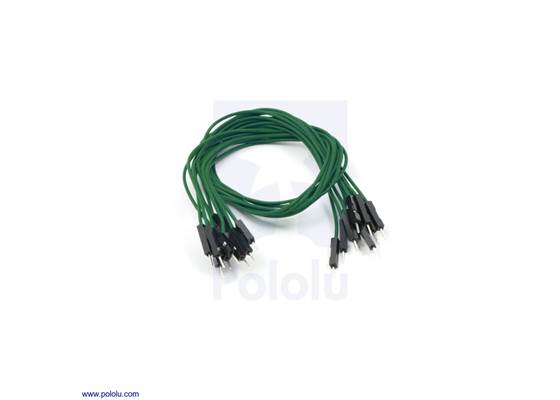Premium jumper wire 10-pack M-M 12&quot; green.