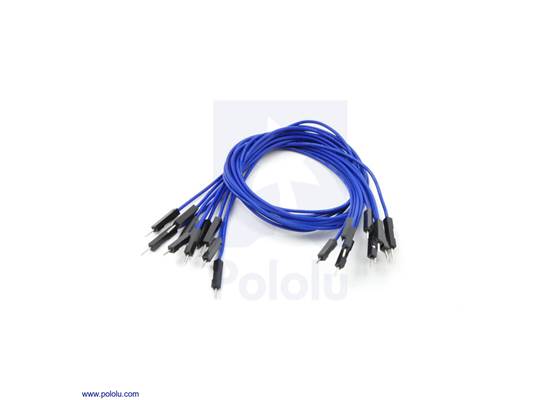 Premium jumper wire 10-pack M-M 12&quot; blue.
