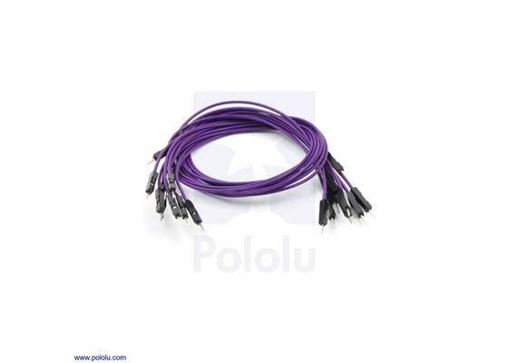 Premium jumper wire 10-pack M-M 12&quot; purple.