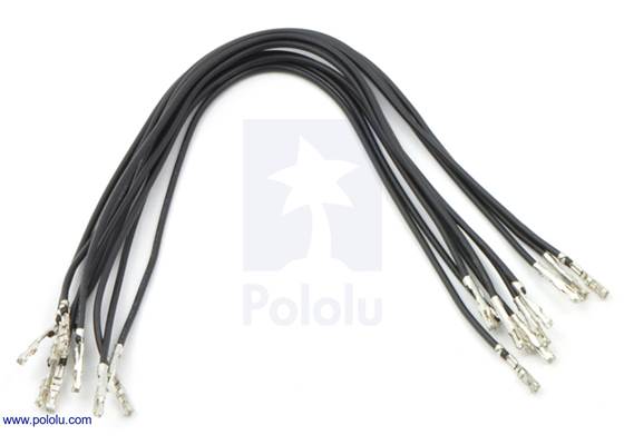 Wire with pre-crimped terminals 10-pack 6&quot; F-F black.