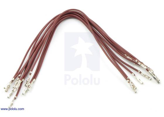 Wire with pre-crimped terminals 10-pack 6&quot; F-F brown.