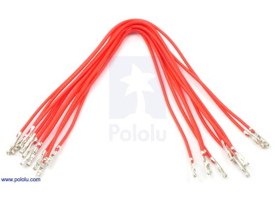 Wire with pre-crimped terminals 10-pack 6&quot; F-F red.