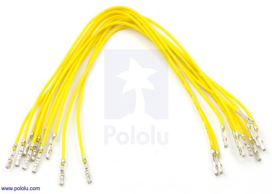 Wire with pre-crimped terminals 10-pack 6&quot; F-F yellow.