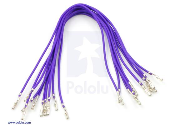 Wire with pre-crimped terminals 10-pack 6&quot; F-F purple.
