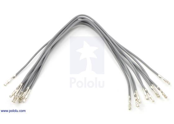 Wire with pre-crimped terminals 10-pack 6&quot; F-F gray.