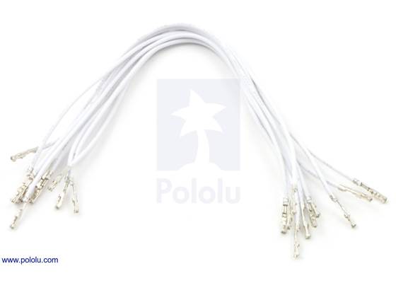 Wire with pre-crimped terminals 10-pack 6&quot; F-F white.
