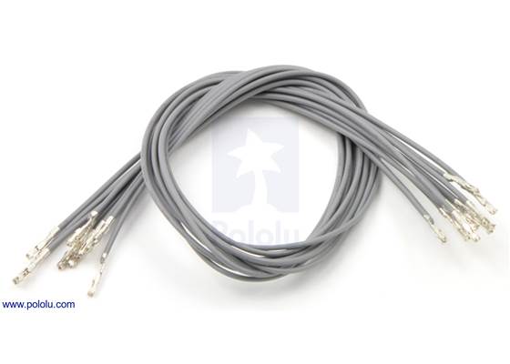 Wire with pre-crimped terminals 10-pack 12&quot; F-F gray.