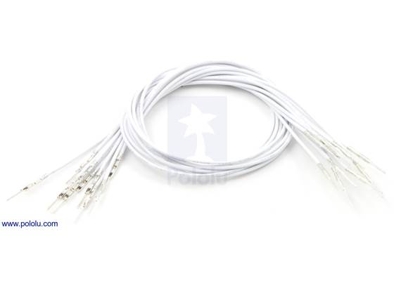 Wire with pre-crimped terminals 10-pack 12&quot; M-M white.