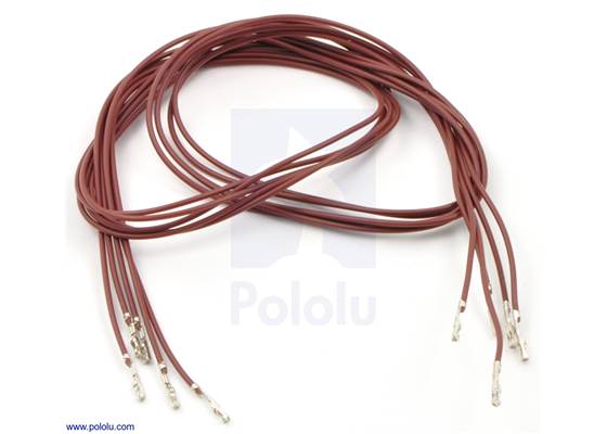 Wire with pre-crimped terminals 5-pack 24&quot; F-F brown.