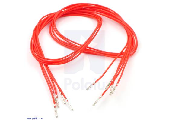 Wire with pre-crimped terminals 5-pack 24&quot; F-F red.