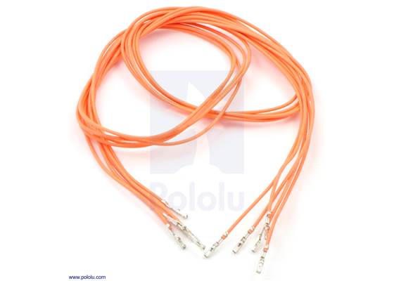 Wire with pre-crimped terminals 5-pack 24&quot; F-F orange.