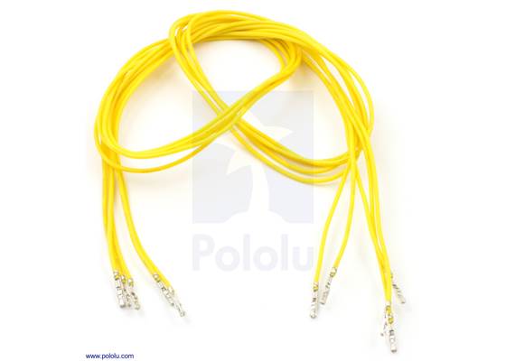 Wire with pre-crimped terminals 5-pack 24&quot; F-F yellow.