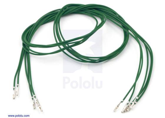 Wire with pre-crimped terminals 5-pack 24&quot; F-F green.