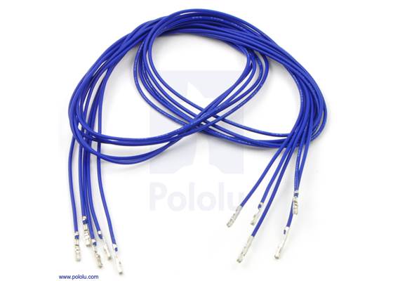 Wire with pre-crimped terminals 5-pack 24&quot; F-F blue.