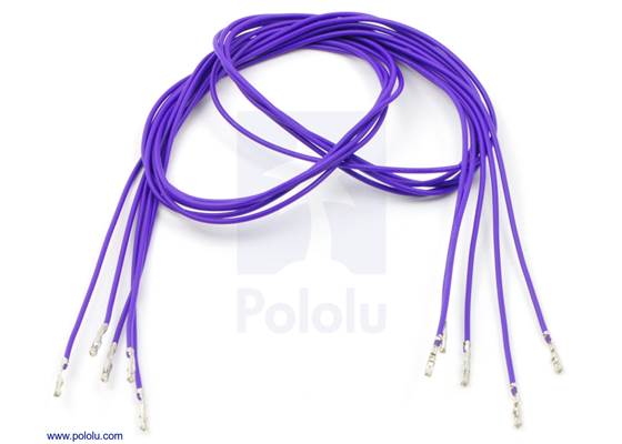 Wire with pre-crimped terminals 5-pack 24&quot; F-F purple.