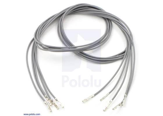 Wire with pre-crimped terminals 5-pack 24&quot; F-F gray.