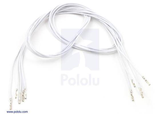 Wire with pre-crimped terminals 5-pack 24&quot; F-F white.