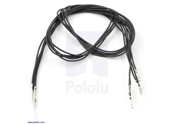 Wire with pre-crimped terminals 5-pack 24" M-F black.