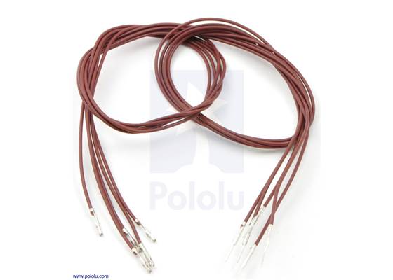 Wire with pre-crimped terminals 5-pack 24" M-F brown.