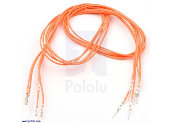Wire with pre-crimped terminals 5-pack 24" M-F orange.