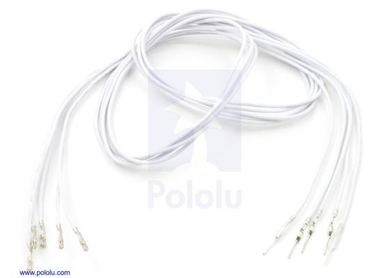 Wire with pre-crimped terminals 5-pack 24" M-F white.