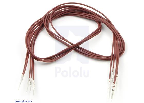 Wire with pre-crimped terminals 5-pack 24&quot; M-M brown.