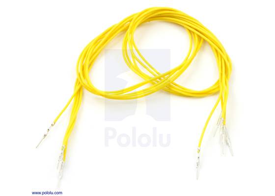Wire with pre-crimped terminals 5-pack 24" M-M yellow.