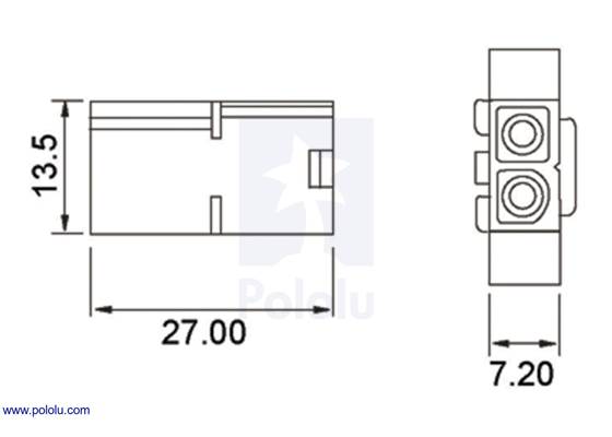 Male Tamiya plug dimensions (in mm).