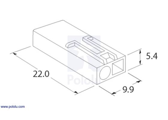 Male mini Tamiya plug dimensions (in mm).