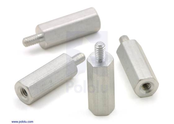 Aluminum standoff 1/2&quot; 2-56 M-F 4-pack.