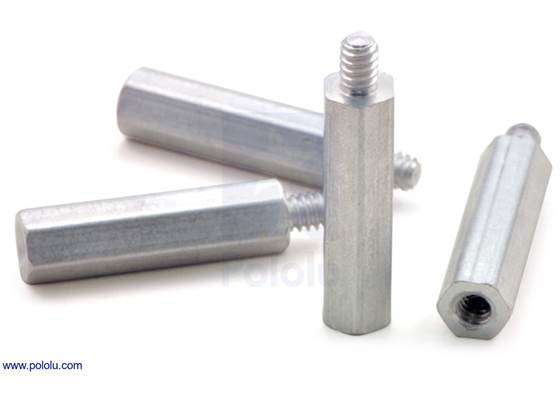 Aluminum standoff: 3/4&quot; length, 4-40 thread, M-F (4-pack).