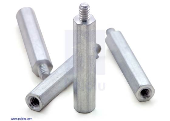 Aluminum standoff: 1&quot; length, 4-40 thread, M-F (4-pack).