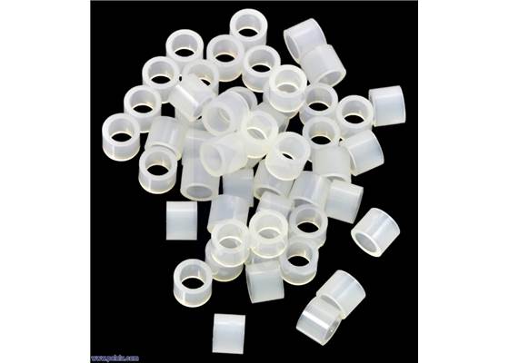 Nylon spacer: 4mm length, 5mm OD, 3.3mm ID (50-pack).