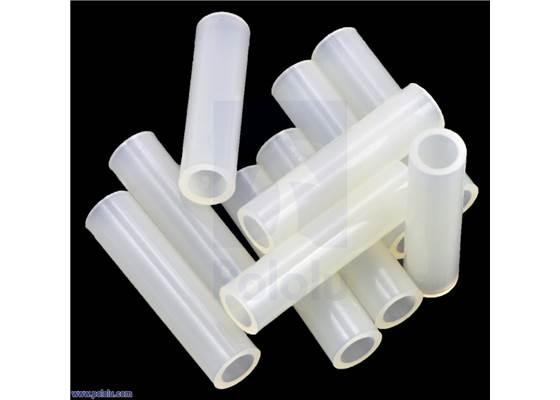 Nylon spacer: 20mm length, 5mm OD, 3.3mm ID (10-pack).
