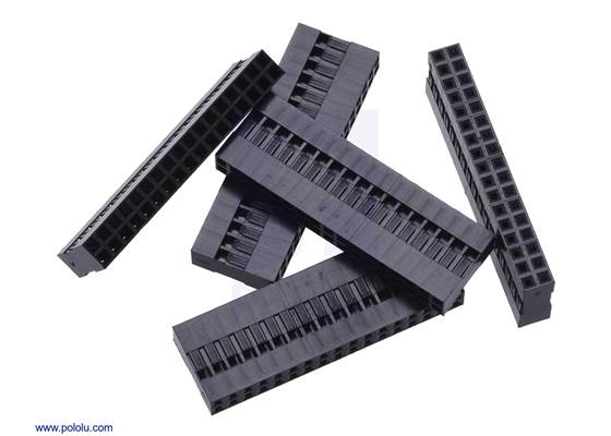 0.1&quot; (2.54mm) crimp connector housing: 2&#215;17-pin 5-pack.