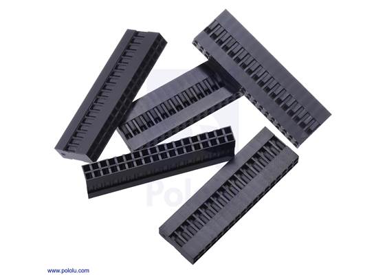 0.1&quot; (2.54mm) crimp connector housing: 2&#215;18-pin 5-pack.