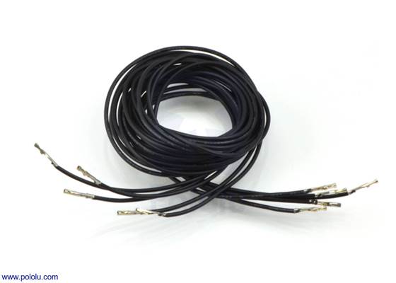 Wires with pre-crimped terminals 5-pack F-F 36&quot; black.