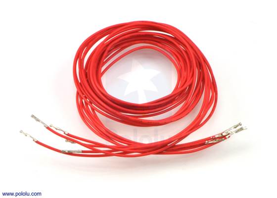 Wires with pre-crimped terminals 5-pack F-F 36&quot; red.