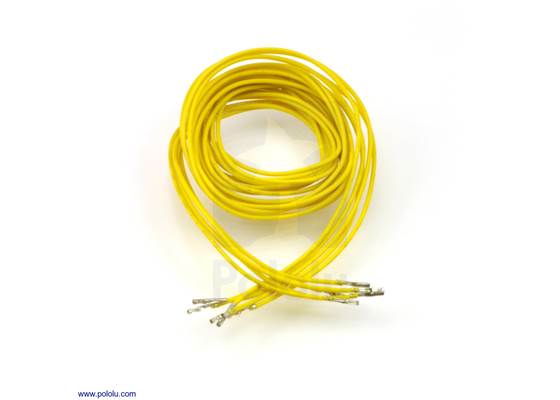 Wires with pre-crimped terminals 5-pack F-F 36&quot; yellow.