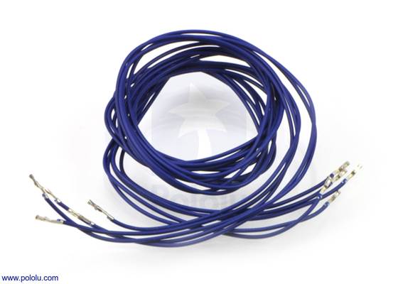 Wires with pre-crimped terminals 5-pack F-F 36&quot; blue.
