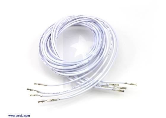 Wires with pre-crimped terminals 5-pack F-F 36&quot; white.