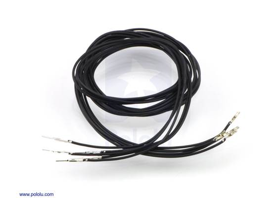 Wires with pre-crimped terminals 5-pack M-F 36" black.