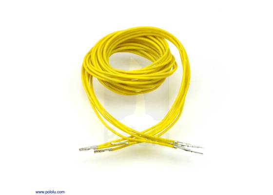 Wires with pre-crimped terminals 5-pack M-F 36" yellow.