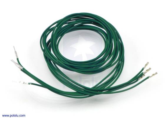 Wires with pre-crimped terminals 5-pack M-F 36" green.