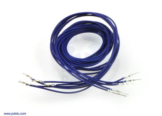 Wires with pre-crimped terminals 5-pack M-F 36" blue.