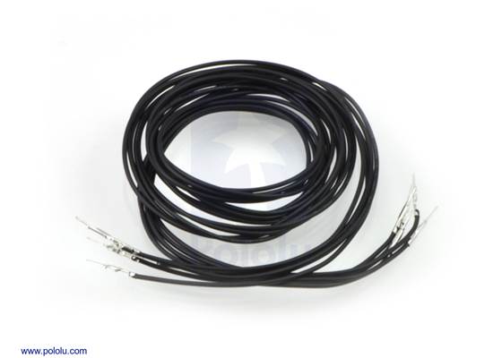 Wires with pre-crimped terminals 5-pack M-M 36&quot; black.