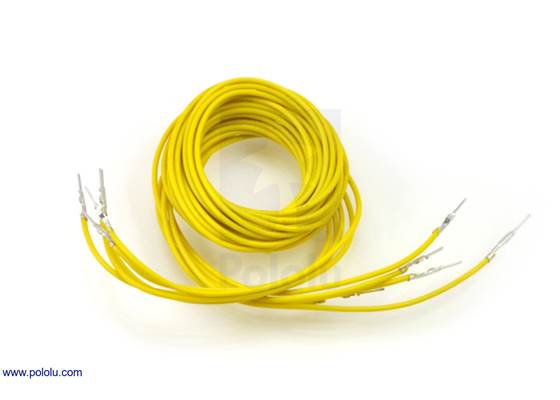 Wires with pre-crimped terminals 5-pack M-M 36&quot; yellow.
