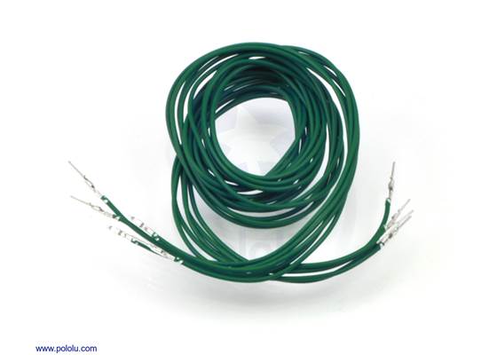 Wires with pre-crimped terminals 5-pack M-M 36&quot; green.