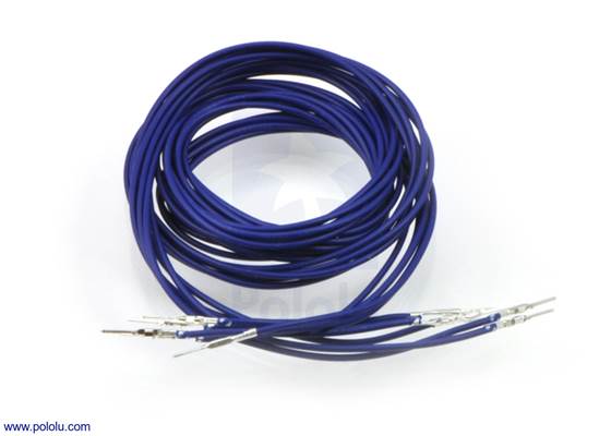 Wires with pre-crimped terminals 5-pack M-M 36" blue.