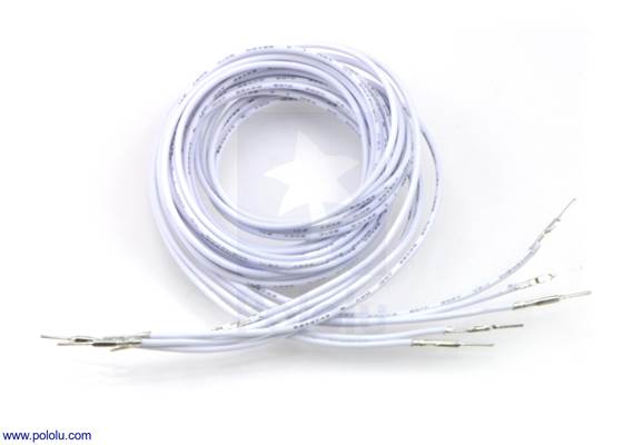 Wires with pre-crimped terminals 5-pack M-M 36&quot; white.